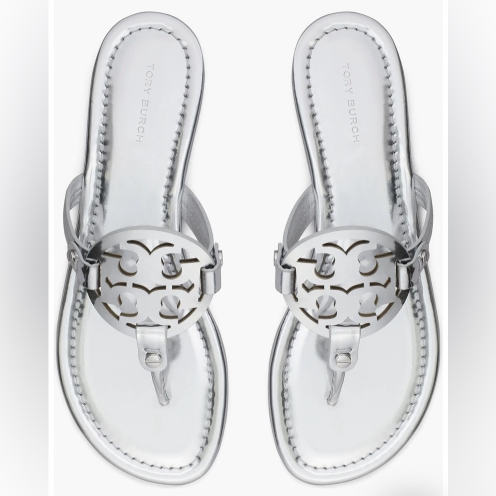 Silver Tory Burch sandals! Very lightly worn.